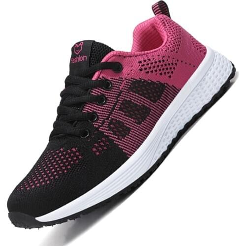 2021 New Women Shoes Flats Fashion Sneakers Casual Ladies Shoes Woman Lace-Up Mesh Breathable Female Sneakers Zapatillas Mujer