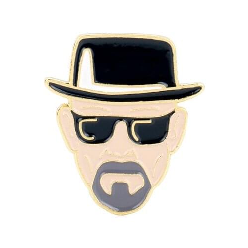 Dongsheng jewelry Breaking Bad Walter White Cool Enamel Pins Brooches for Women Men Lapel Pin Backpack Bags Badge Gifts