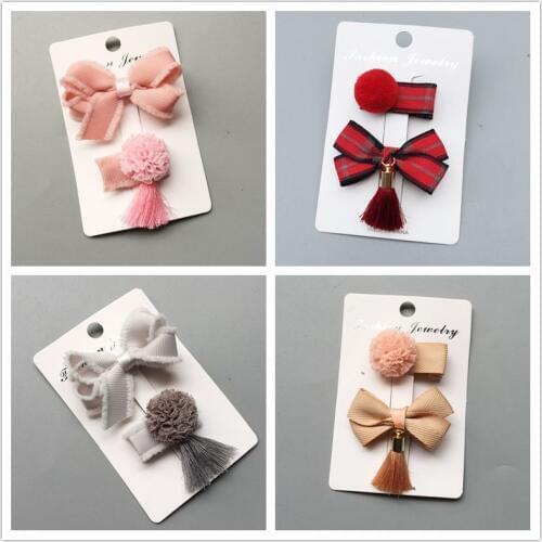 1 Set Cute Tassel Bowknot Hairpin Girls Kids Hair Clips Bows Accessories For Children Barrette Hairgrip Headdress Headwear Clip