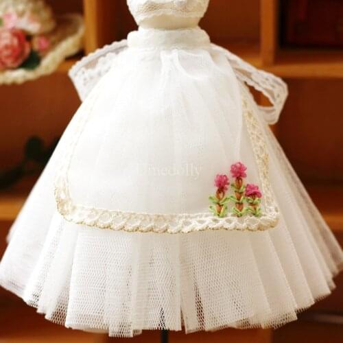 1PCS Mori Girl White Gauzy Skirt Apron for Blyth, Barbies, BJD 1/6 Doll Outfits Clothes Accessories