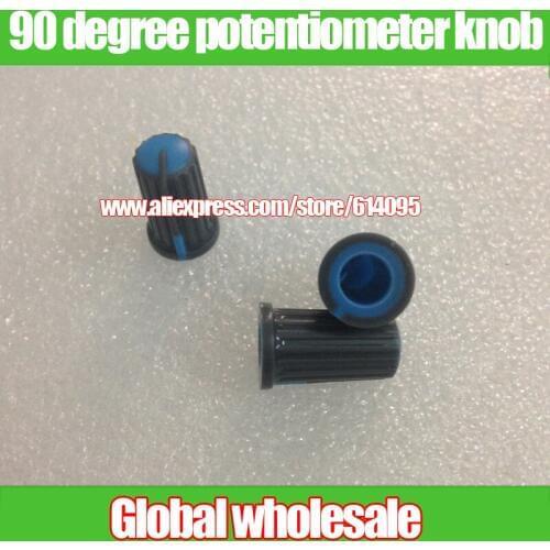 10pcs Blue 90 degree half-axis potentiometer knob cap / Mixer Console Light station DJ Playing discs knob cap