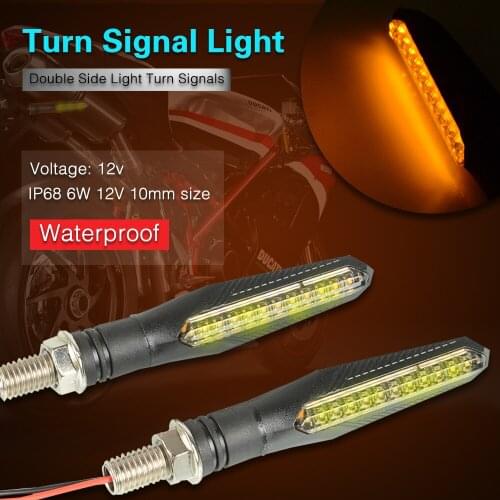 2/4PCS LED Motorcycle Turn Signals Light 12 SMD Tail Flasher Flowing Water Blinker IP68 Bendable Motorcycle Flashing Lights