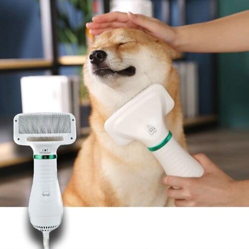 Two in one portable pet cat and dog hair dryer dog hair dryer combing brush pet grooming dryer low noise grooming tool