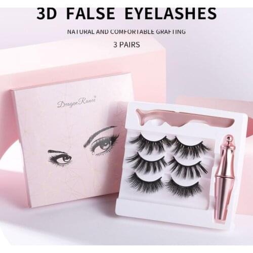 3D Magnetic Eyeliner Liquid False Eyelashes Wispy Criss-cross Fluffy Thick Natural Handmade Lash Cruelty-free Eye Makeup Tools