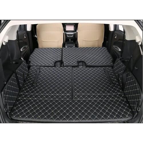 5PCS Car Styling Cargo Liner Car Trunk Mat Carpet Interior Floor Mats Leather Pad Fit For Journey Auto Accessories