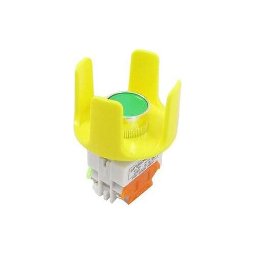 AC 660V 10A Momentary NO/NC Panel Mount Green Flat Button Pushbutton Switch