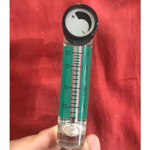 Acrylic Gas Air Oxygen Flow Meter Flowmeter Countor Indicator O2 With Valve brass Connector 0.1Mpa 0.2-2.0L/Min height 93mm