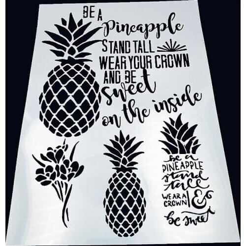 Big pineapple plastic mold shield DIY cake scrapbook stencils hollow Embellishments printing lace ruler Valentines Day