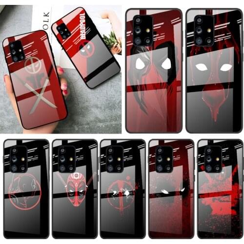 Tempered Glass Cover Deadpool Marvel Cool For Samsung Galaxy A91 A81 A72 A71 A52 A51 A41 A31 A21S A11 A01 Phone Case