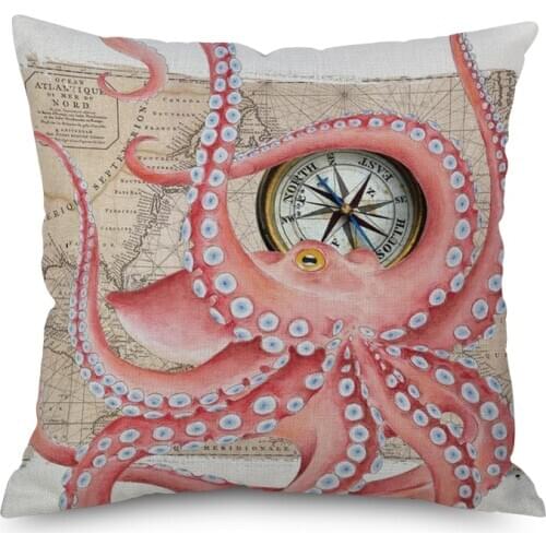 Animal Colored octopus Nordic short plush Pillow Case Polyester Decorative Throw Pillow Cover Square style-6