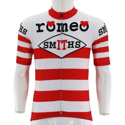Summer retro funny cycling jersey men short sleeve red bike shirt tops road ride clothes quick-dry bike maillot ciclismo