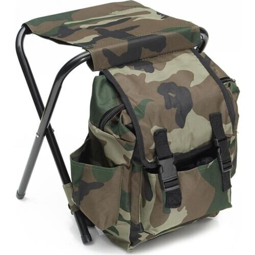 2 in 1Camouflage Outdoor Chair Bag Fishing Backpack Chair Stool Convenient Wear-resistant for Outdoor Hunting Climbing Equipment