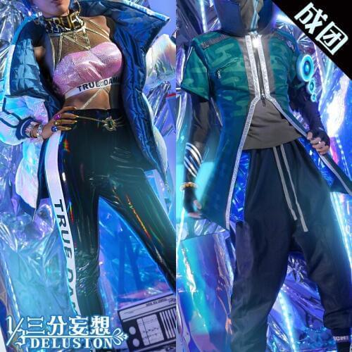 LOL Qiyana Yasuo True Damage Uniform Cosplay Costume 1/3 Delusion Version Free Shipping