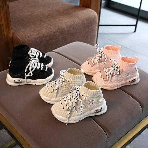 2021 Autumn Children Shoes Boys Girls Sport Shoes Breathable Infant Shoes Sneakers Soft Bottom Non-slip Casual Kids Shoes HE-58