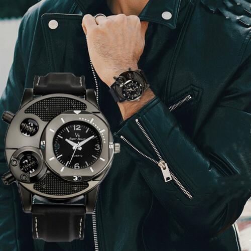 HOT SALES!!! V8 Cool Mens Silicone Band Bolts Round Dial Sports Analog Quartz Wrist Watch Vintage quartz watch men Mechanical