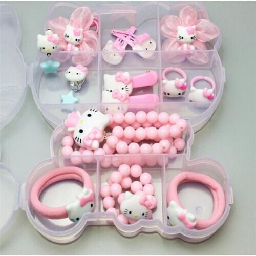 Hot Sale Childrens Accessories Full Set of Pink Meow KT Accessories Convenient and Practical Set