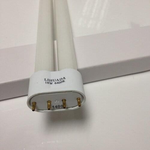 Lihuada 18W 6400K flat four-pin H-type three-wavelength pure white light fluorescent eye protection lamp tube