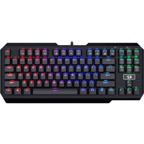 Redragon K553 RGB LED Mechanical Gaming Keyboard 87 Keys Anti-ghosting FPS Golden Plated USB Port for Windows Gaming PC