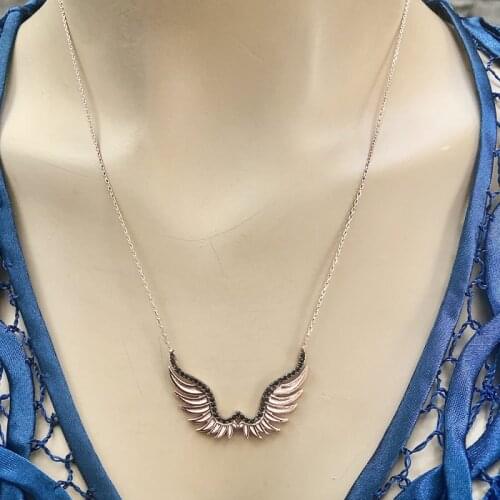 My Winged Angel 925 Sterling Silver Necklace Women Girls Gift Jewelry Accessories Fashion Handmade Elegant Chain