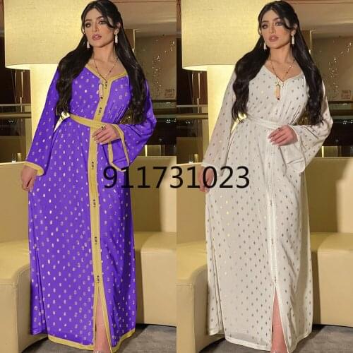 Musulman Ensembles Abaya Dubai 2021 Turkey Muslim Fashion Women Elegant Caftan Robe Islamic Clothing Plus Size Evening Dress