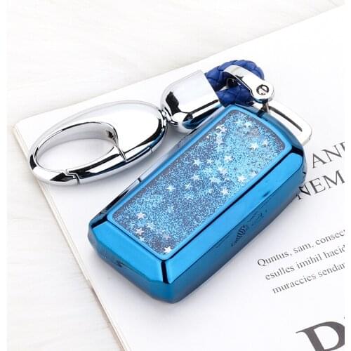 Quicksand Soft TPU Car Key Case For Mitsubishi Outlander Lancer 10 Pajero Sport L200 ASX RVR Protector Cover Keychain Bag