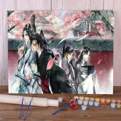 Mo Dao Zu Shi Coloring By Numbers Painting Kit Acrylic Paints 50*70 Oil Painting Home Decor For Wholesale