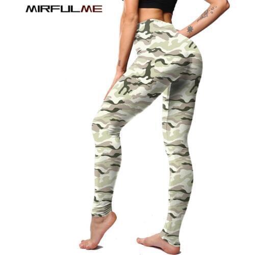 New Camouflage Print Leggings Women Yoga Pants Female Elastic Sport Leggins Quick Dry Capris Running Trousers Gym Fitness Tights