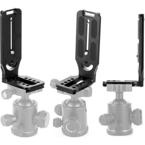 Updated Quick Release L Plate Bracket Grip Vertical shooting for Canon Nikon Sony Video Cameras for Manfrotto Hydraulic Head