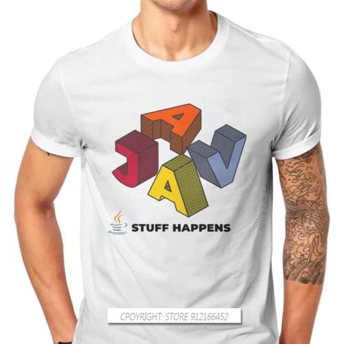 Linux Operating System Tux Penguin Pure Cotton TShirt Java Stuff Happens Elegant T Shirt Oversize Men Clothes New Design