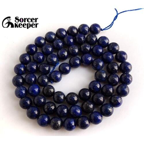 Wholesale 6mm Blue Natural Round Stone Genuine Lapis Lazuli Loose Beads Strand 15" For Jewelry Making