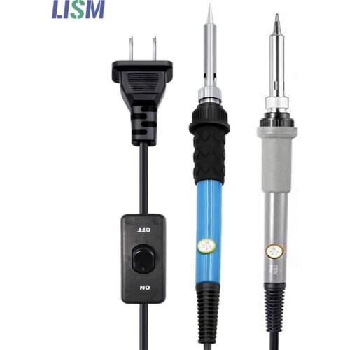 Adjustable Temperature Soldering Iron 60W Electric Solder Iron Rework Station Handle Heat Pencil Welding Repair Tools 110V/220V