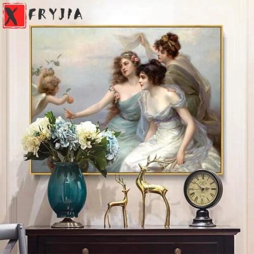 Full square Round drill Diamond embroidery European classical woman goddess angel 5D DIY diamond Painting Cross Stitch Mosaic