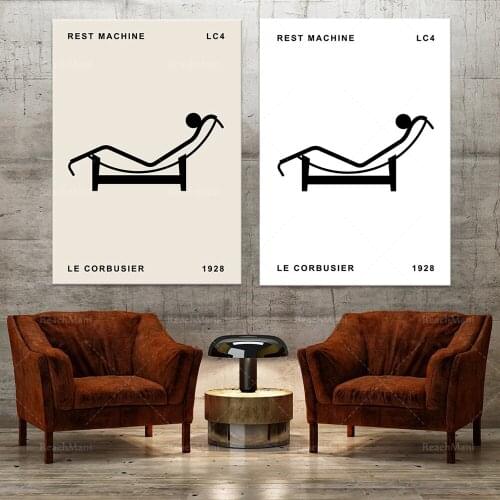 Le Corbusier poster, chair poster, Bauhaus poster, medieval poster, medieval furniture, Ron Champ, Villa Savoy, architectural po