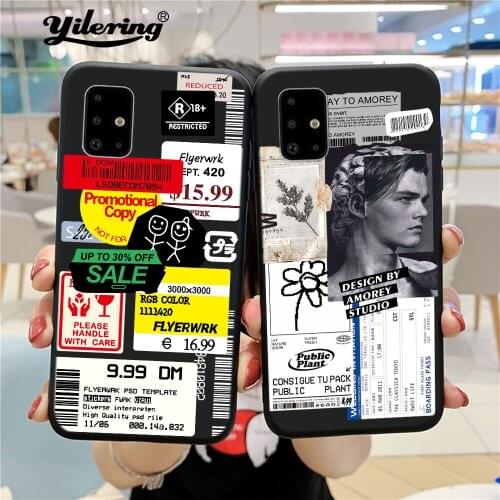 Retro Bar Code Label Case For Samsung Galaxy A21S A31 A41 A51 A71 A81 A91 A01 A11 EU A20E A10 A30 A40 A70 A50 A30S Case Cover