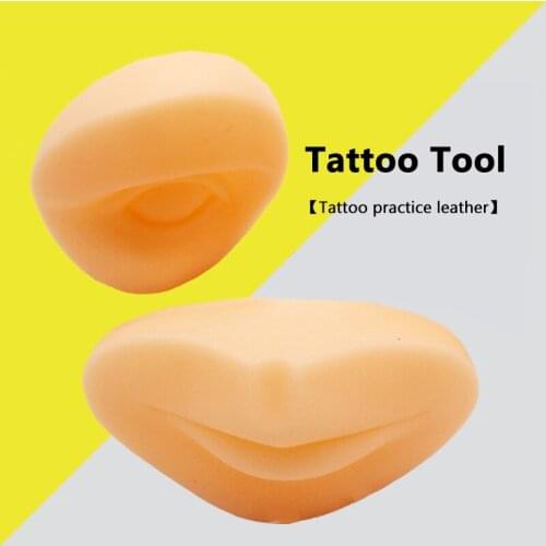 3D Silicone Mannequin Tattoo Practice Head Permanent Makeup Eye Lip Practice Skin Professional Tattoo Tools Tattoo Training Skin