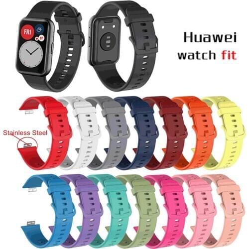 Silicone Strap for Huawei Watch Fit Smart Watches Soft Sport Waterproof Wrist Band Watchband Bracelet Accessories for huawei fit