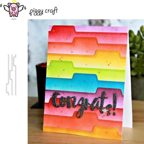 Piggy Craft metal cutting dies cut die mold Book card edge strip Scrapbook paper craft knife mould blade punch stencils dies