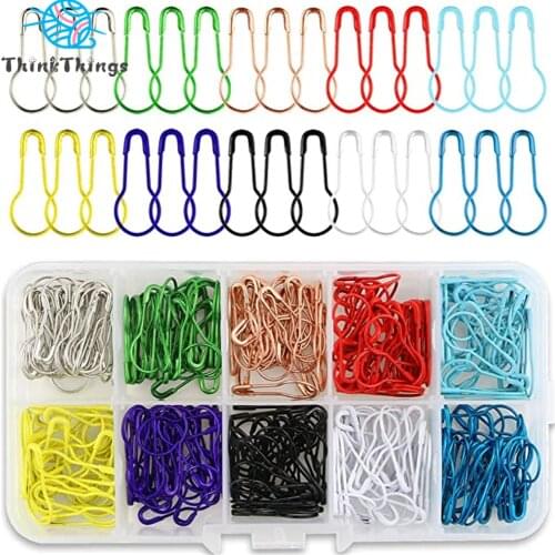 ThinkThings 500Pcs Safety Gourd Pins DIY Sewing Tools Safety Pins with Craft Home Clothing Ornament DIY Perfect Knitting Markers