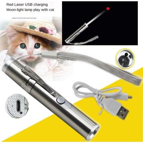 POINTER USB CHARGING 3 in 1 Cat Pet Toy Rechargeable Red UV Flashlight