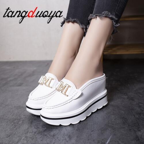 Wedge sneakers woman sandals slippers heels woman mules shoes sandals slippers Platform shoes Wedges slipper with heel sexy