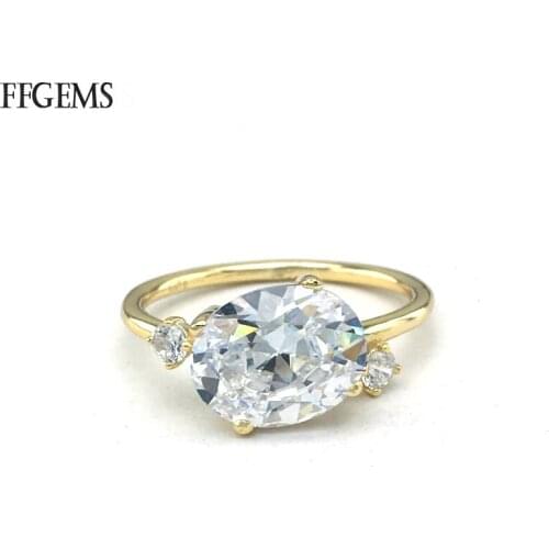 FFGems Real 10K Gold Ring Sterling 2.7Ct Moissanite Diamond Test Passed Fine Jewelry For Women Engagement Wedding Party Gift