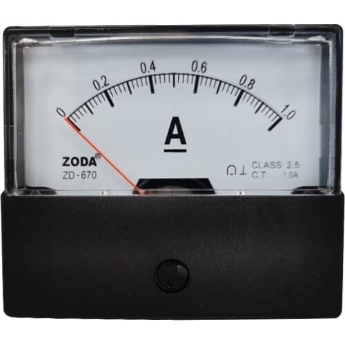 1PC 670-A 1A 5A 10A 15A DC Direct Analog Meter Panel Gauge DC AMP Current Meter 70*60MM Amperimetros Pointer