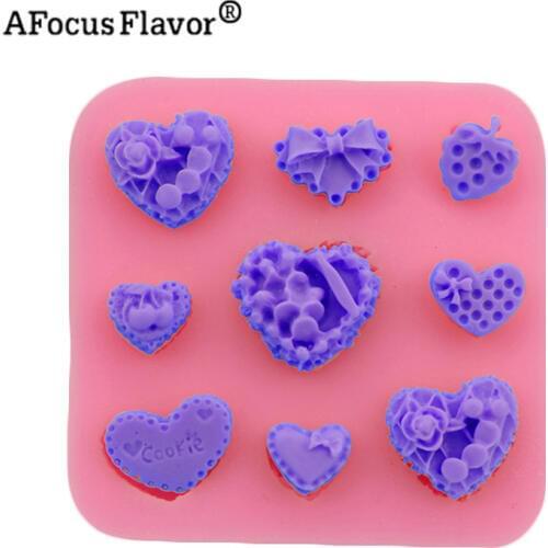 1 Pc Heart - Shaped Cakes Silicone Mold Love Strawberries Turn Sugar Cake Decoration Kitchen Fondant Tools Baking Stencil