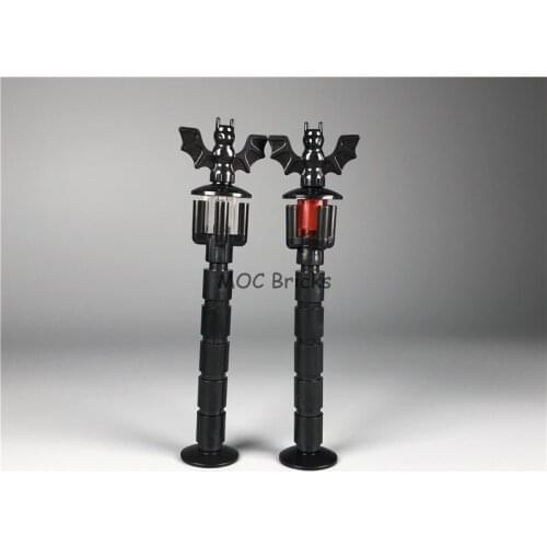 10set/lot MOC Bricks DIY Bat Lights City Street Road Action Figure Educational Building Blocks Toys Dolls kids Xmas gifts