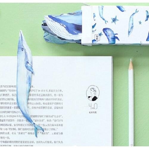 10packs/lot Creative Kawaii Whale Fish Paper Bookmark For Books Gift Stationery School Supplies Stationery Free Shipping