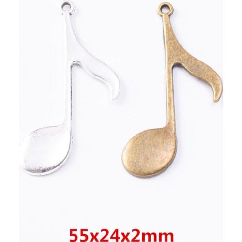 15 pieces of retro metal zinc alloy Musical notes pendant for DIY handmade jewelry necklace making 7208