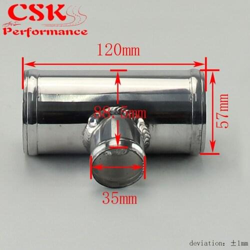 2.25" 57mm OD Aluminium Bov T-Piece Pipe Hose 3 Way Connector Joiner Spout 35mm OD