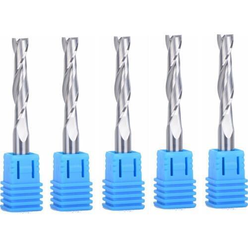 5pcs 6x32mm Solid Carbide Double Two Flute Spiral Cutter CNC Router Bits
