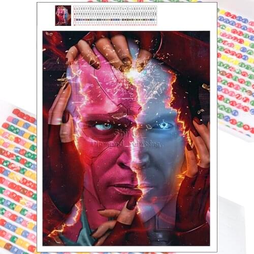 Diamond Painting Marvel Cartoon Vision Avengers 5D DIY Cross Stitch Full Square Round Embroidery Mosaic Home Decor Handmade