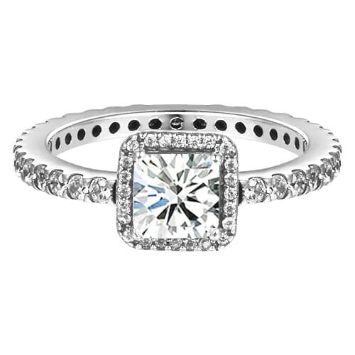 Authentic 925 Sterling Silver Ring Clear CZ Timeless Elegance Finger Rings For Women Wedding Jewelry Bague Femme Argent